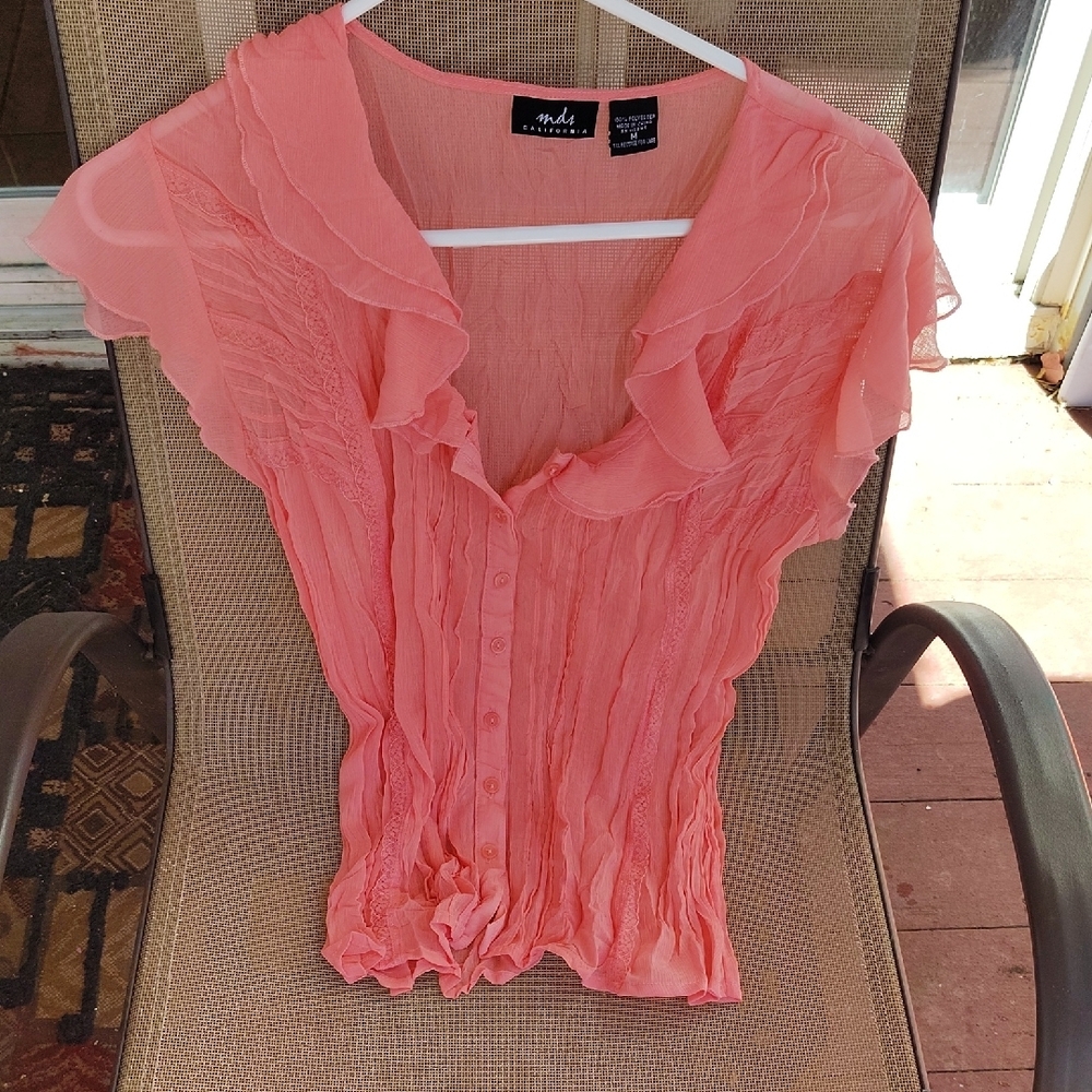Moda Women's Pink Ruffled Top